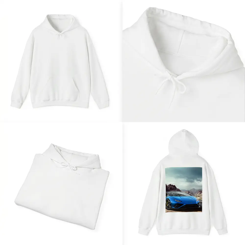 Lamborghini Huracan Blue Desert Mountain Road – Hoodies