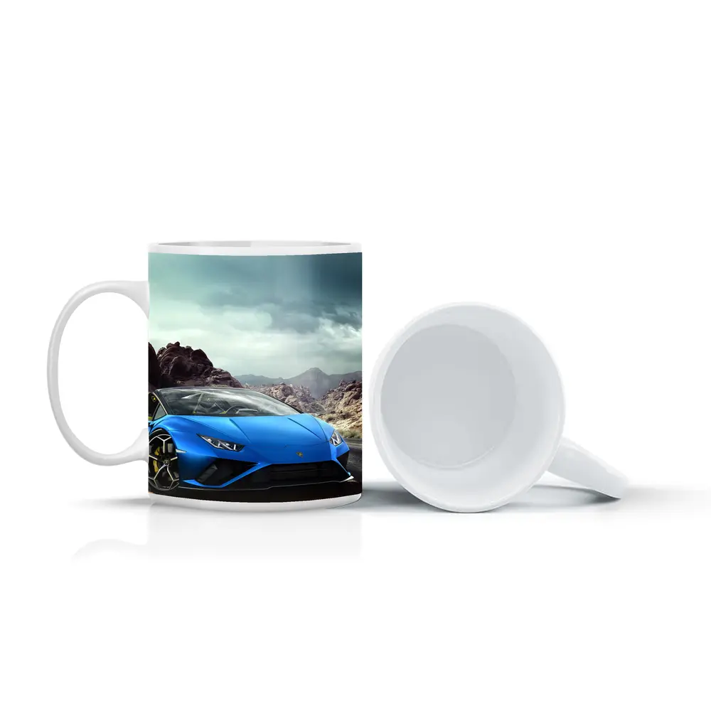 Lamborghini Huracan Blue Desert Mountain Road – Mugs