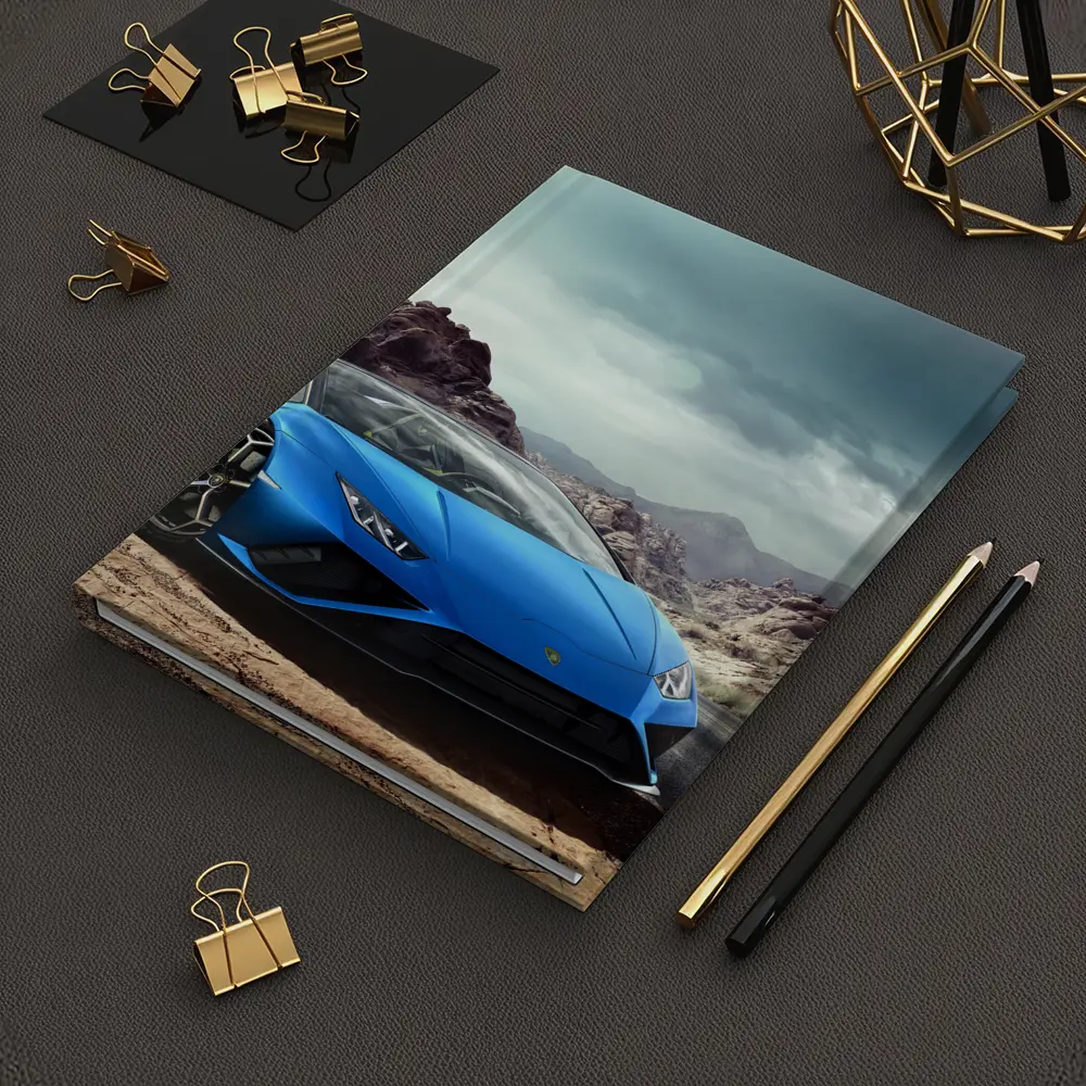 Lamborghini Huracan Blue Desert Mountain Road – Notebooks