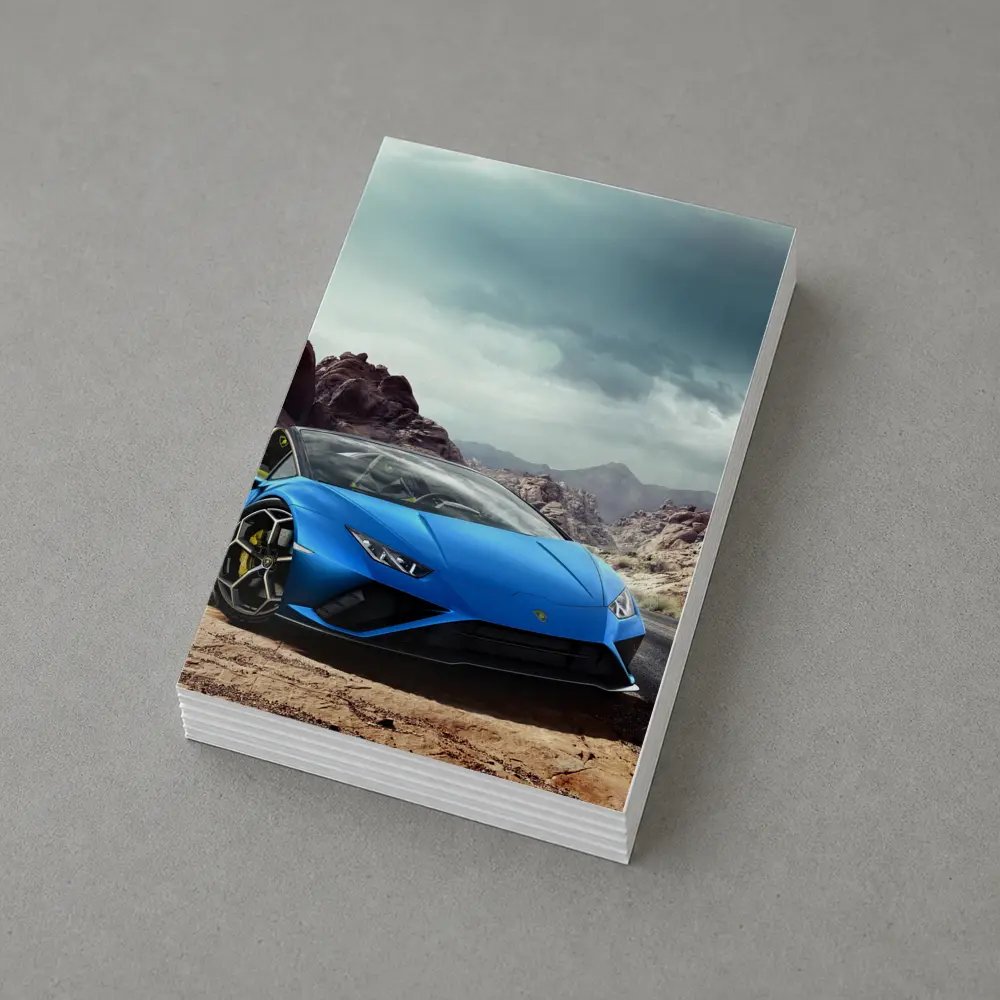 Lamborghini Huracan Blue Desert Mountain Road – Postcards