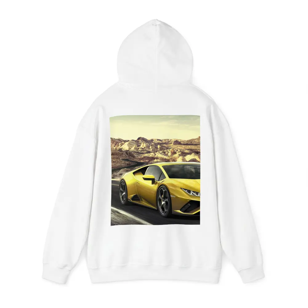 Lamborghini Huracan Yellow Desert Road Drive – Hoodies
