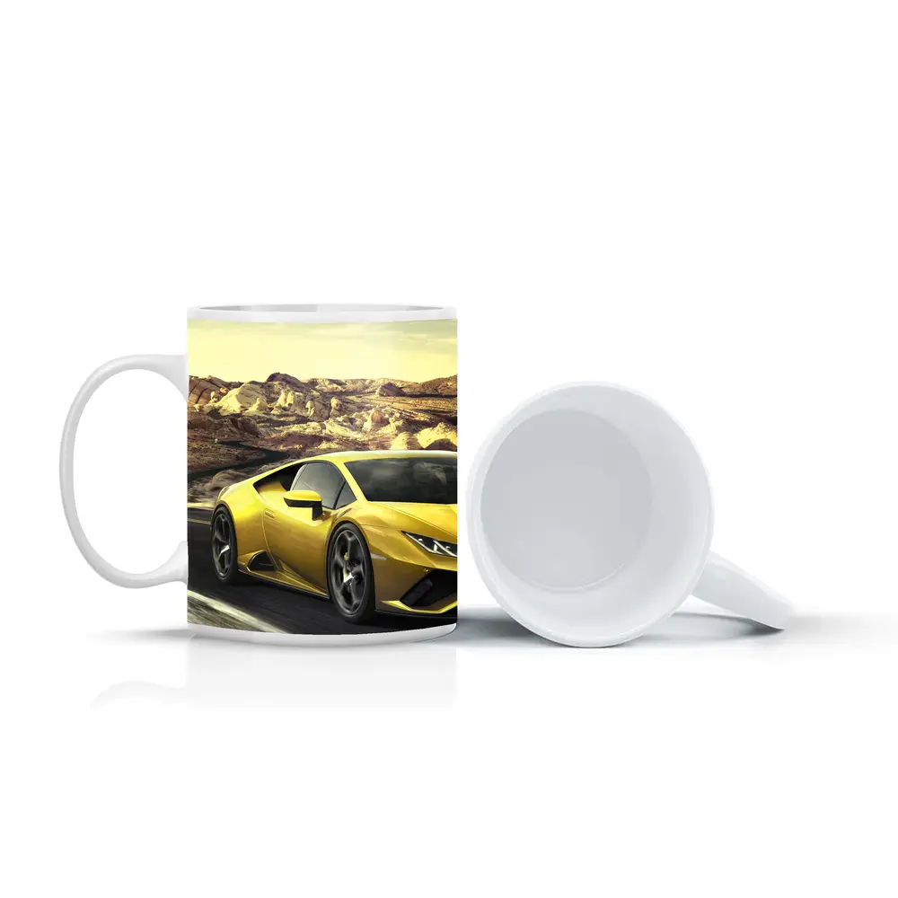 Lamborghini Huracan Yellow Desert Road Drive – Mugs