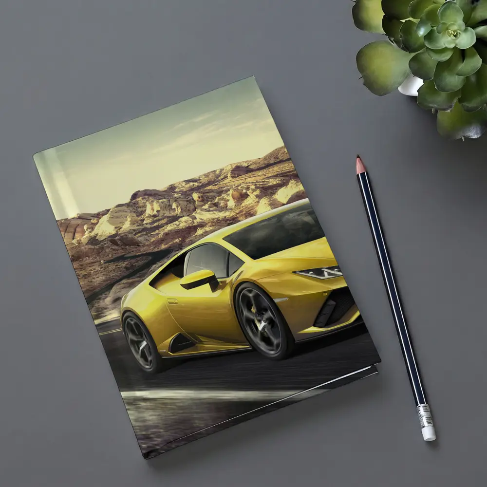 Lamborghini Huracan Yellow Desert Road Drive – Notebooks