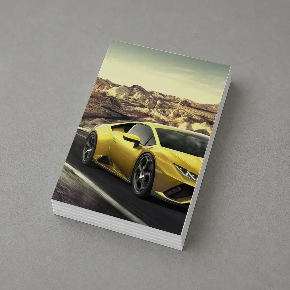 Lamborghini Huracan Yellow Desert Road Drive – Postcards