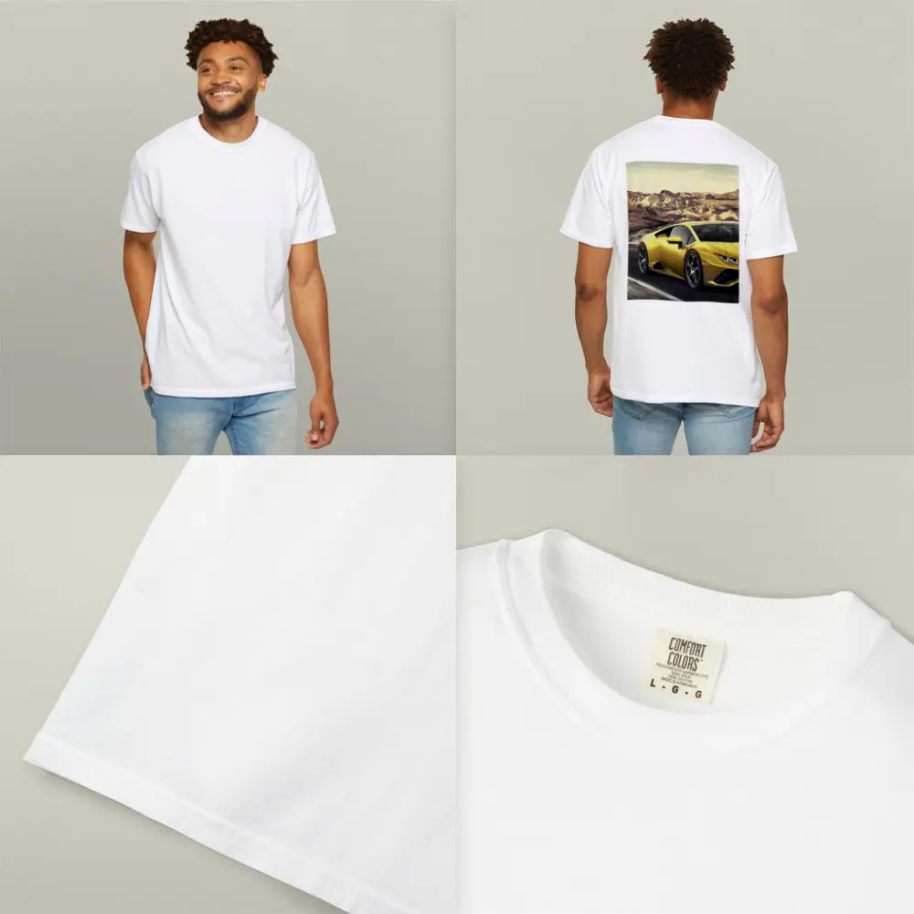 Lamborghini Huracan Yellow Desert Road Drive – T-Shirts