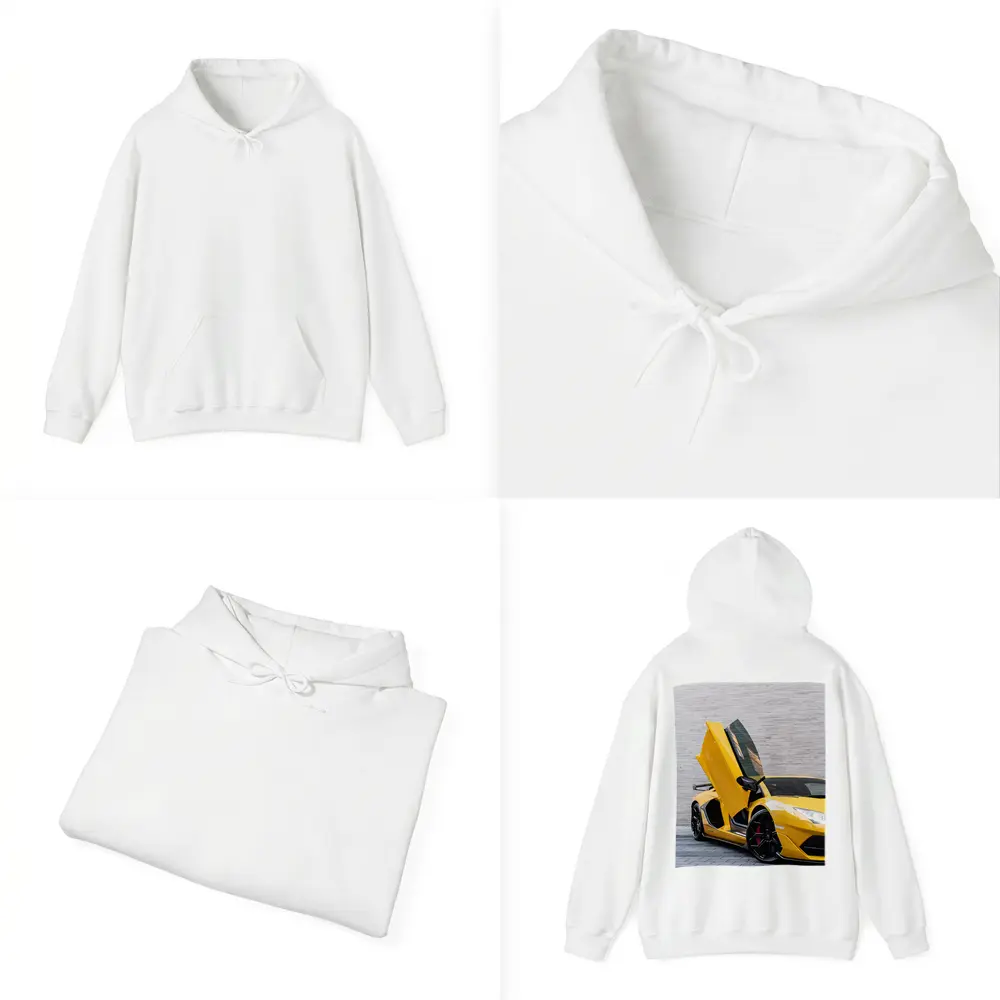 Lamborghini Aventador Yellow Scissor Door Open – Hoodies