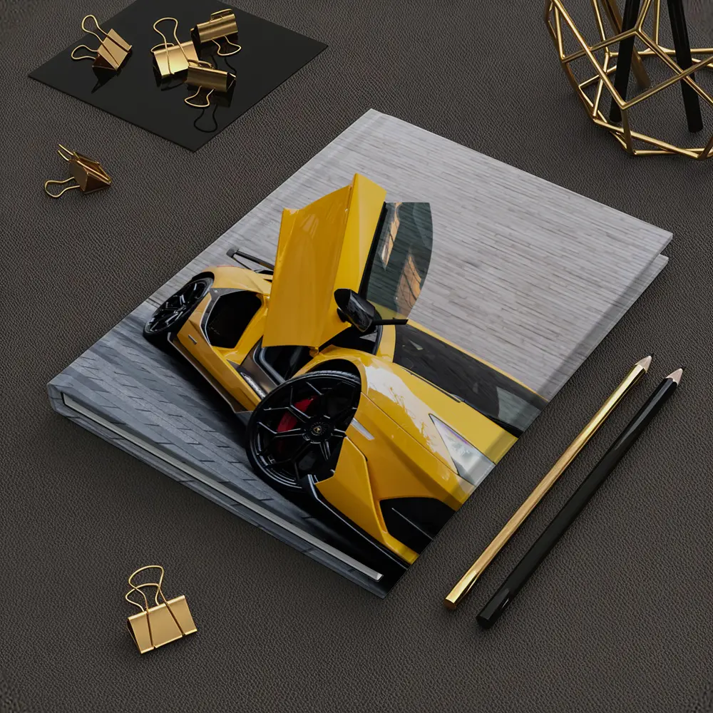 Lamborghini Aventador Yellow Scissor Door Open – Notebooks