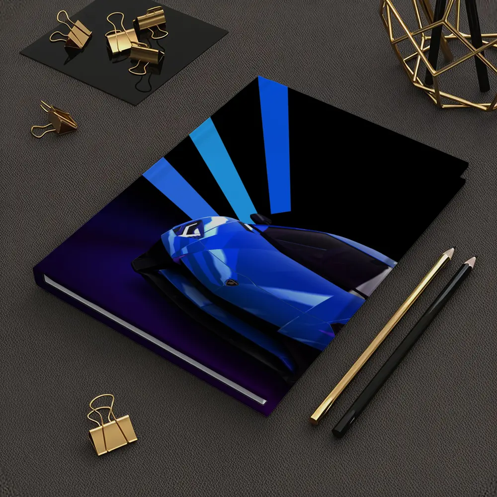 Lamborghini Huracan Blue Neon Light Rays – Notebooks