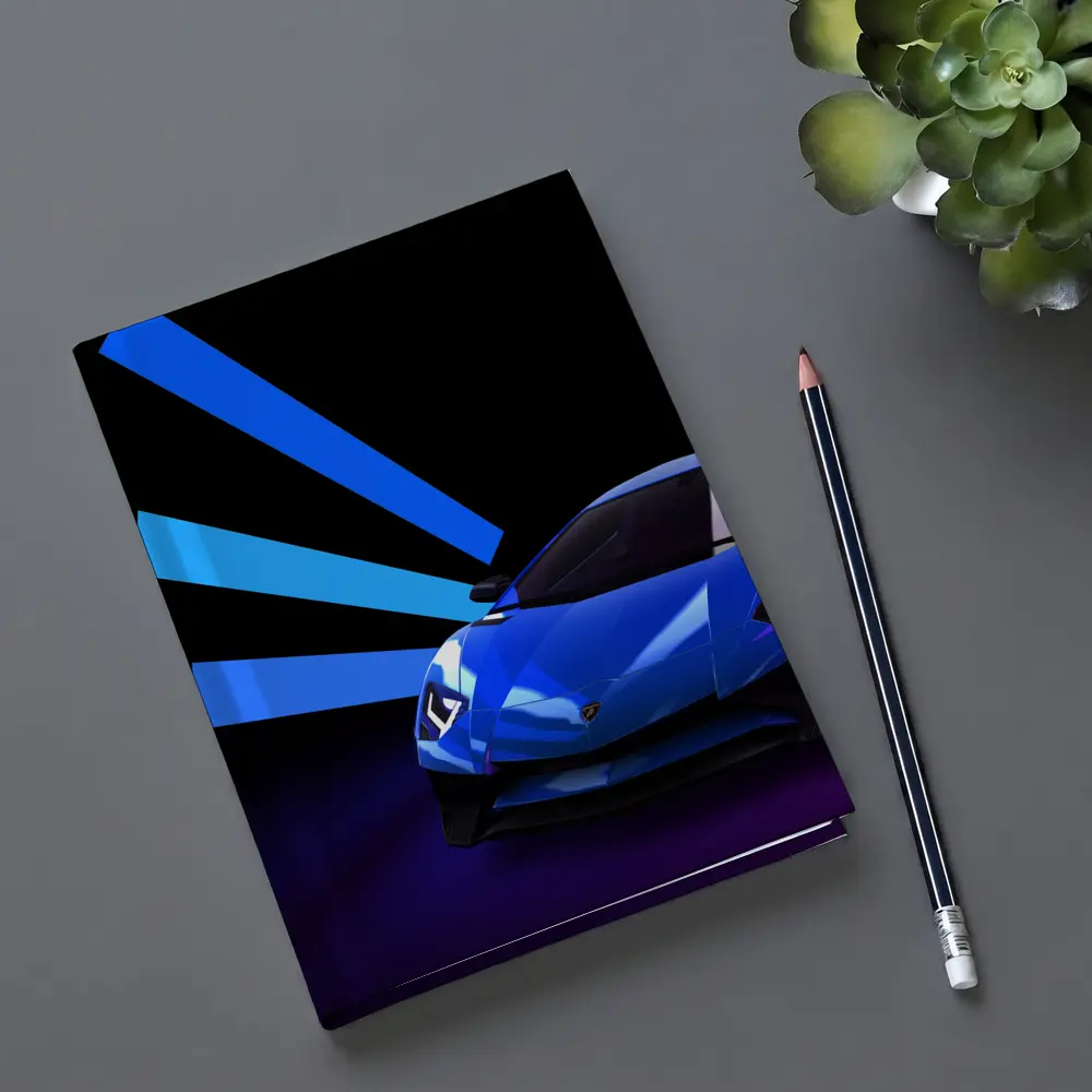 Lamborghini Huracan Blue Neon Light Rays – Notebooks