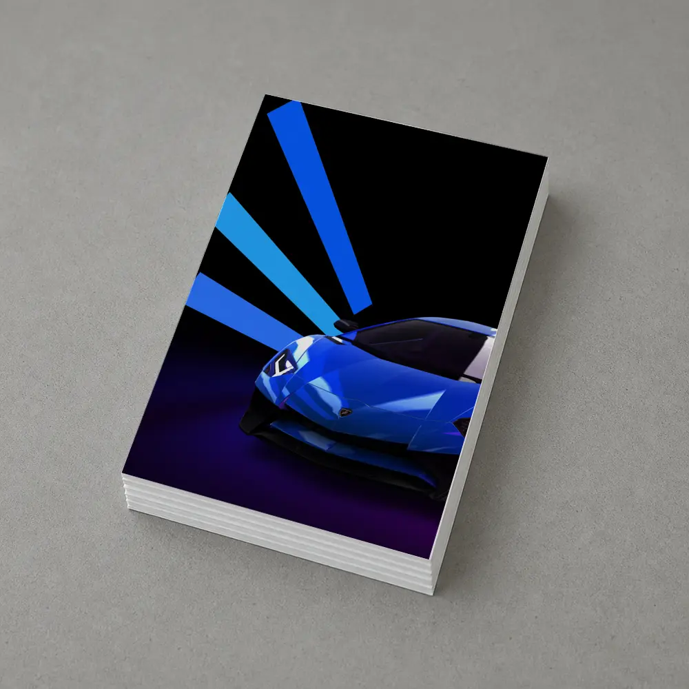 Lamborghini Huracan Blue Neon Light Rays – Postcards
