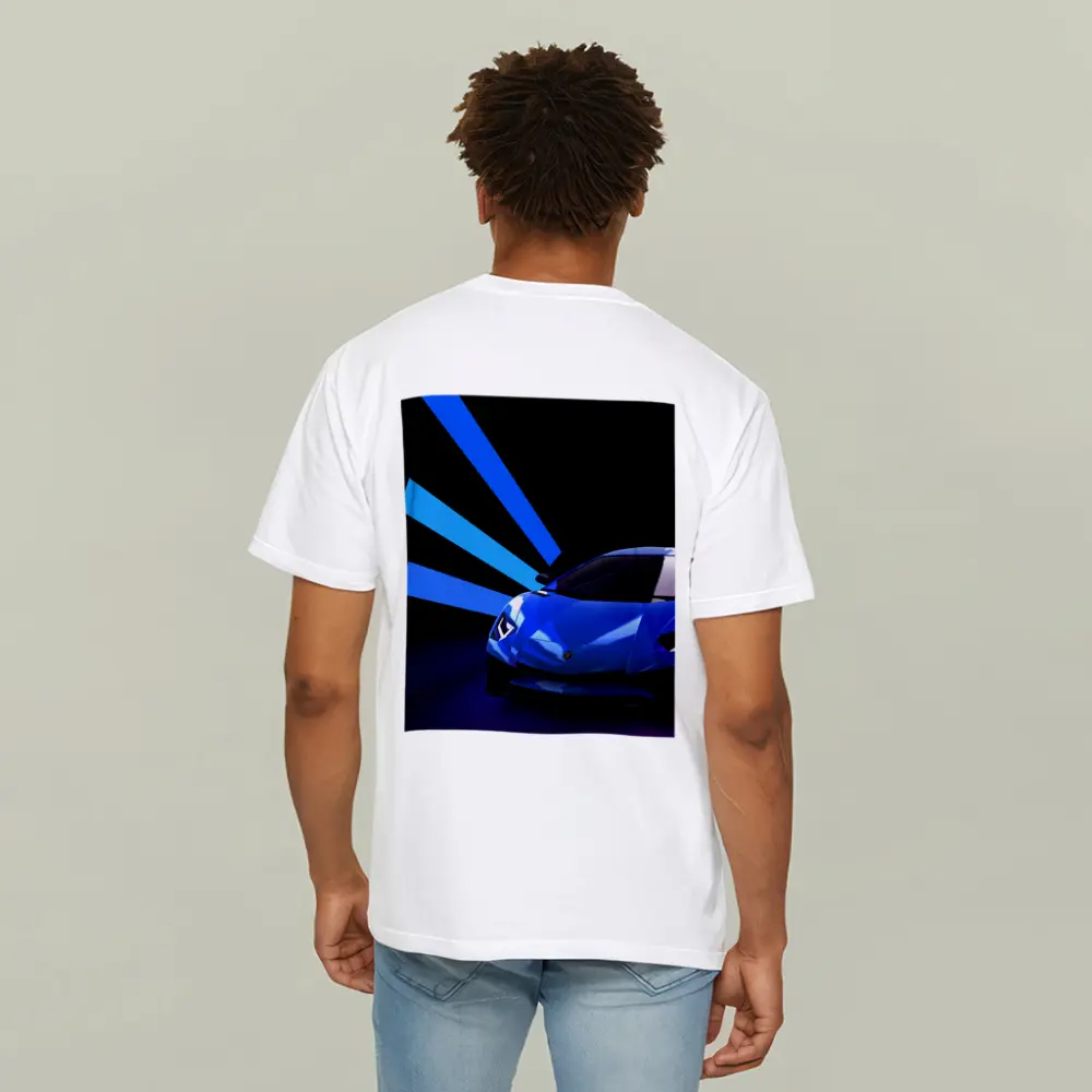 Lamborghini Huracan Blue Neon Light Rays – T-Shirts