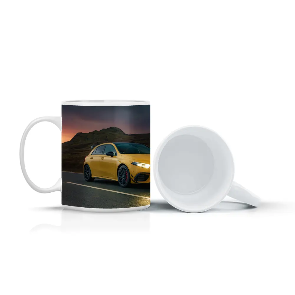 Mercedes AMG Yellow Hatchback Moody Highland Road – Mugs