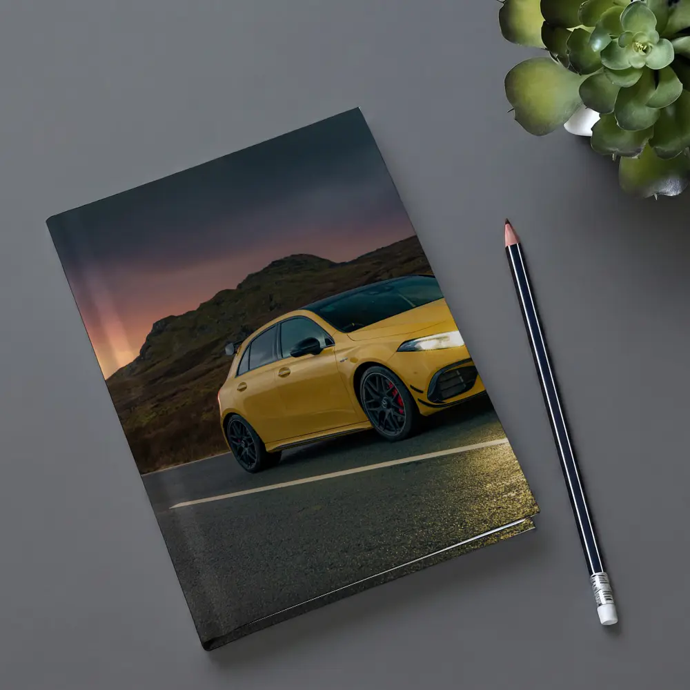 Mercedes AMG Yellow Hatchback Moody Highland Road – Notebooks