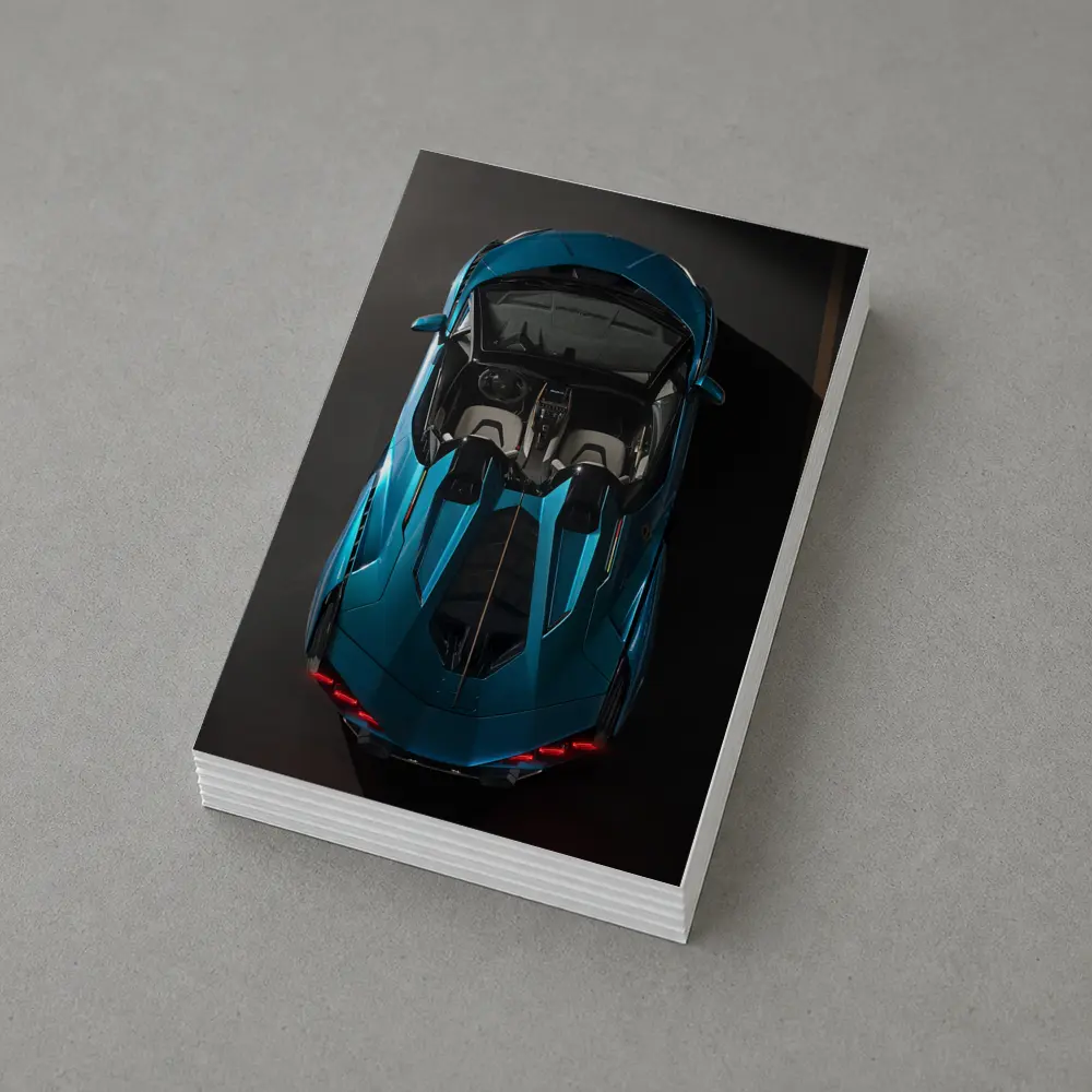 Lamborghini Sian Roadster Blue Aerial View – Postcards