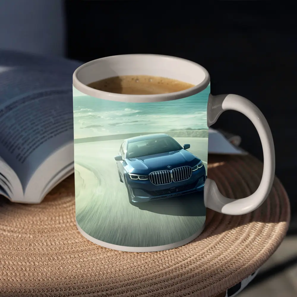 BMW Seven Series Blue Coastal Road Drive – Mugs