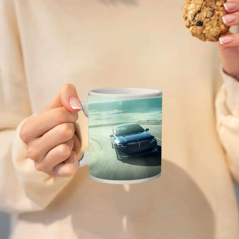 BMW Seven Series Blue Coastal Road Drive – Mugs