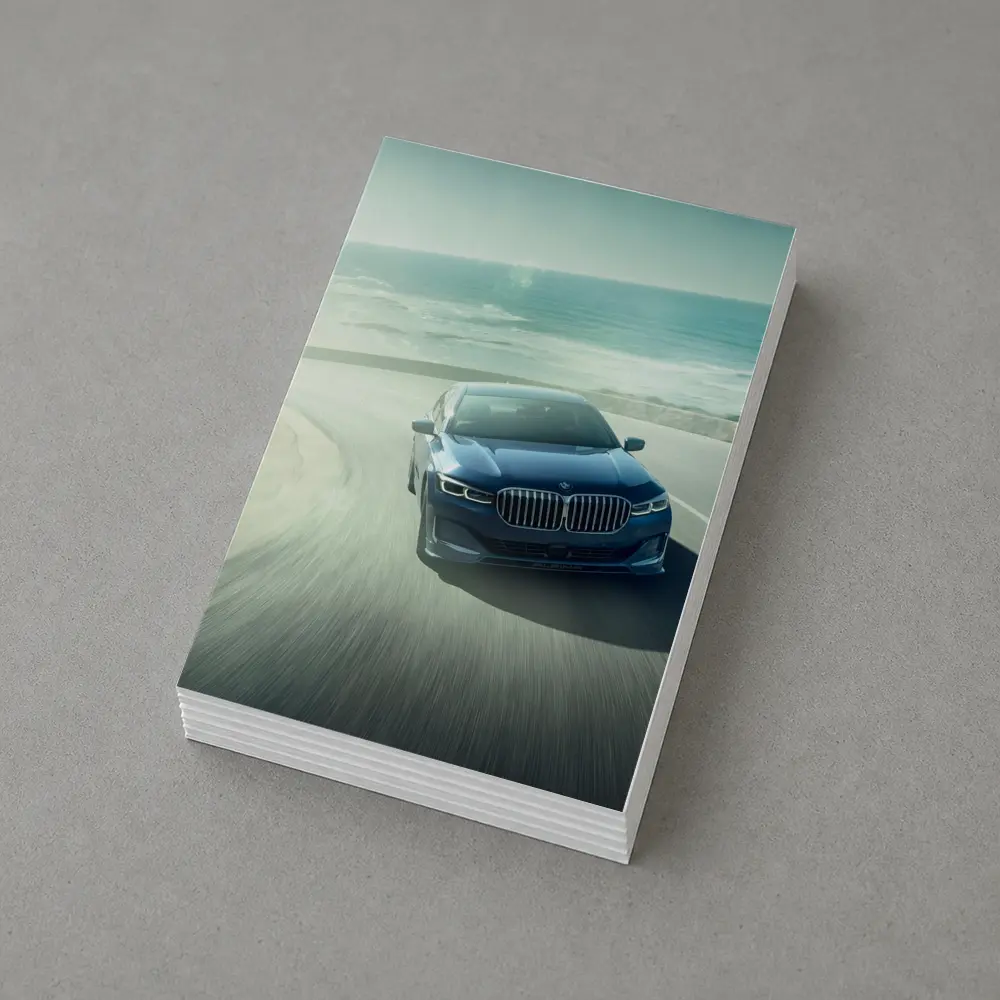 BMW Seven Series Blue Coastal Road Drive – Postcards