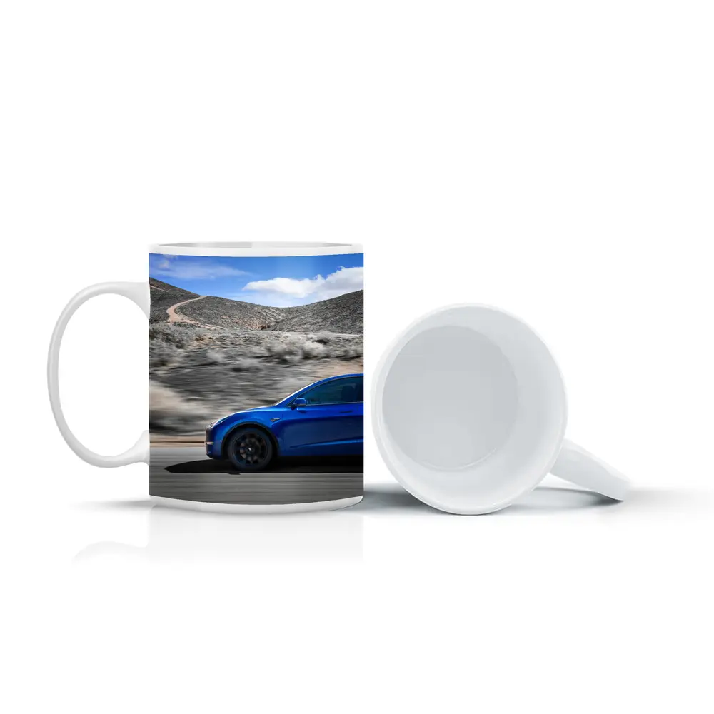 Tesla Model Y Blue Desert Road Drive – Mugs
