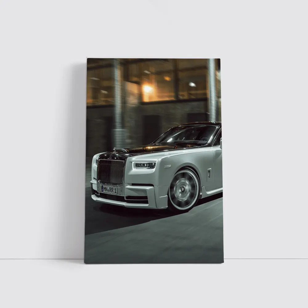 Rolls-Royce Phantom White Night Street – Wall Art