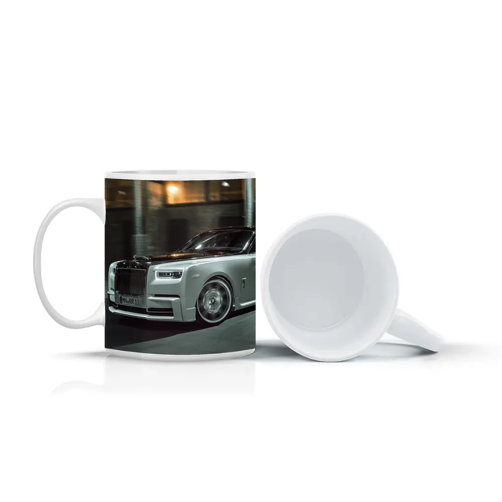Rolls Royce Phantom White Night Street – Mugs