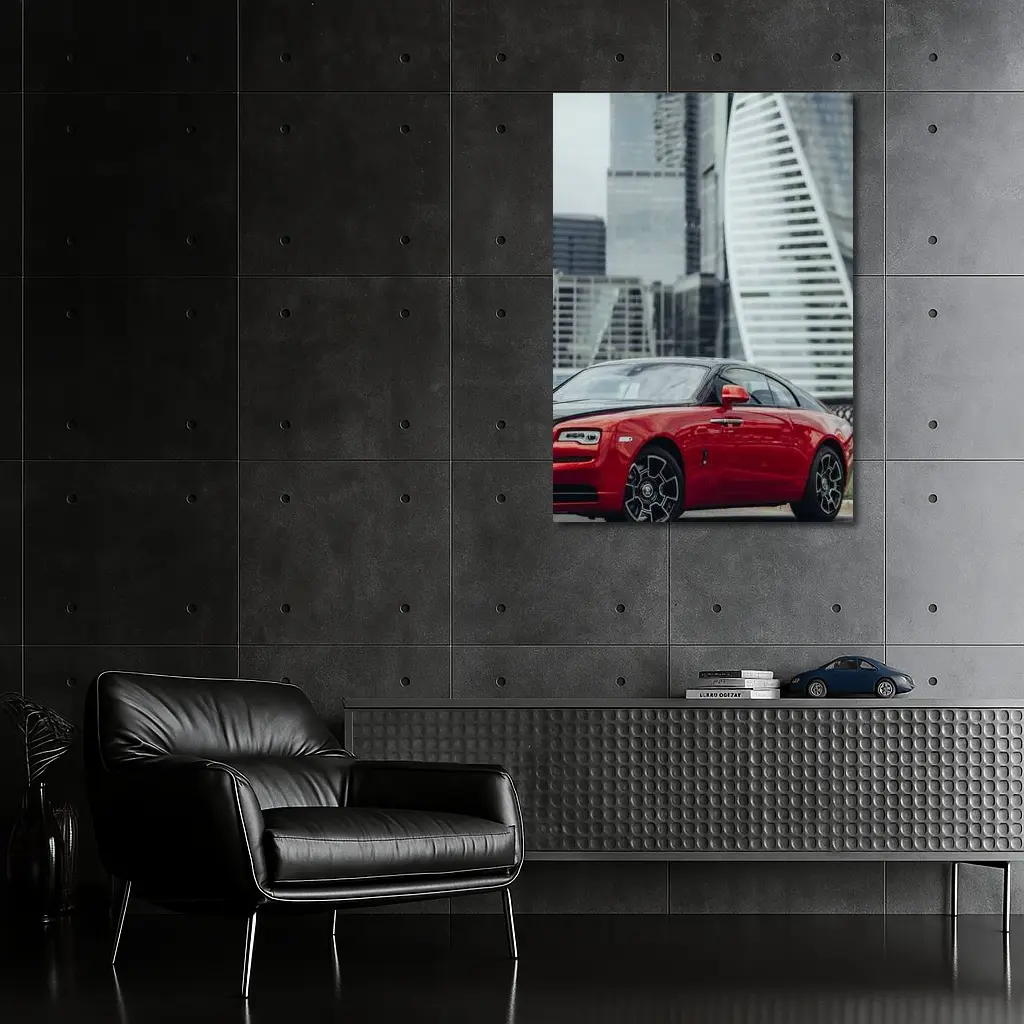 Rolls-Royce Wraith Red City Skyline – Wall Art