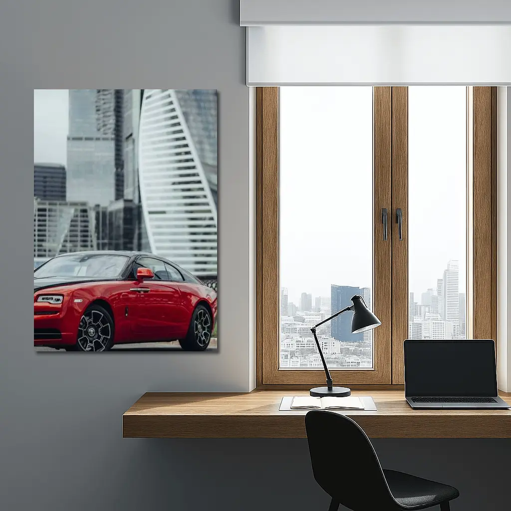 Rolls-Royce Wraith Red City Skyline – Wall Art