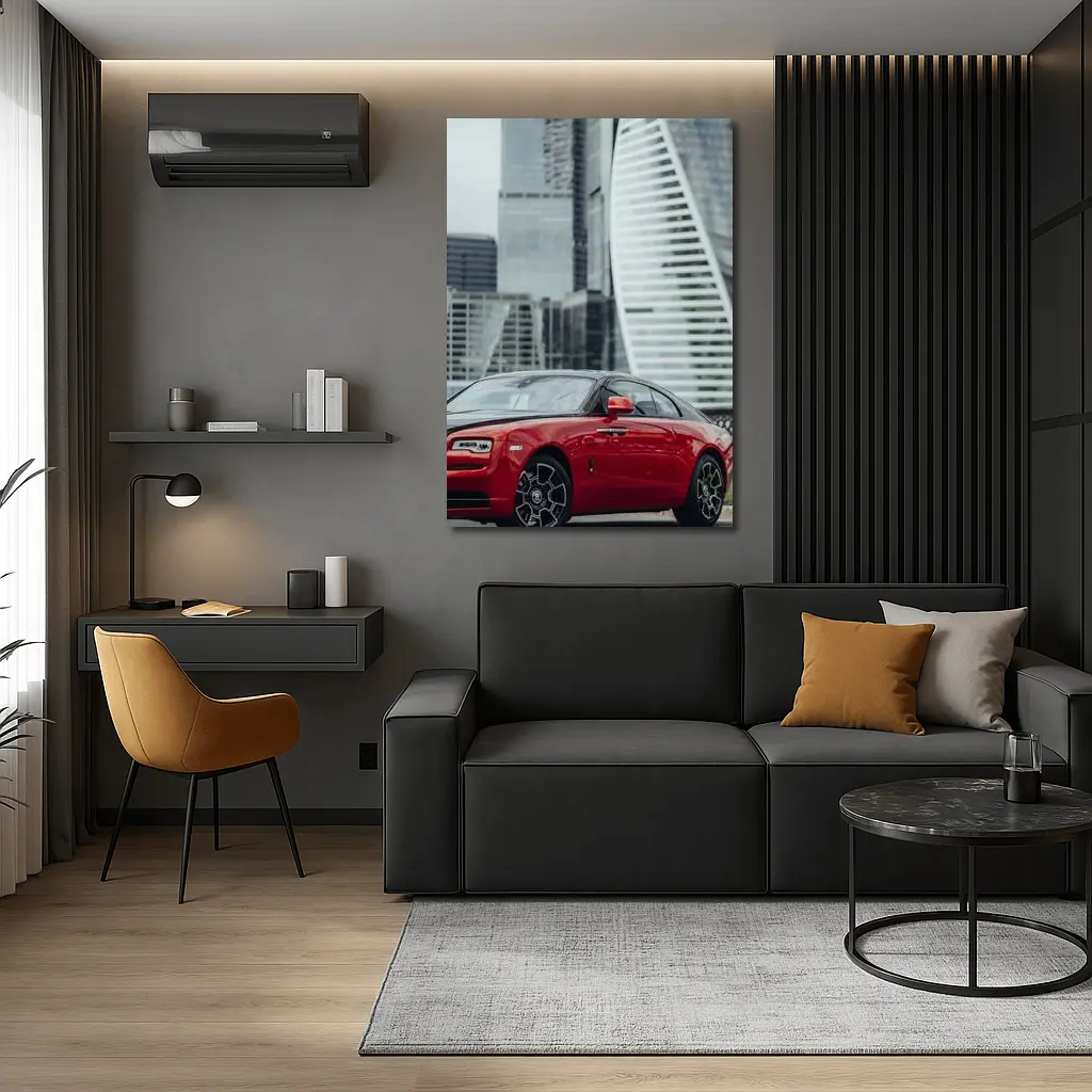 Rolls-Royce Wraith Red City Skyline – Wall Art