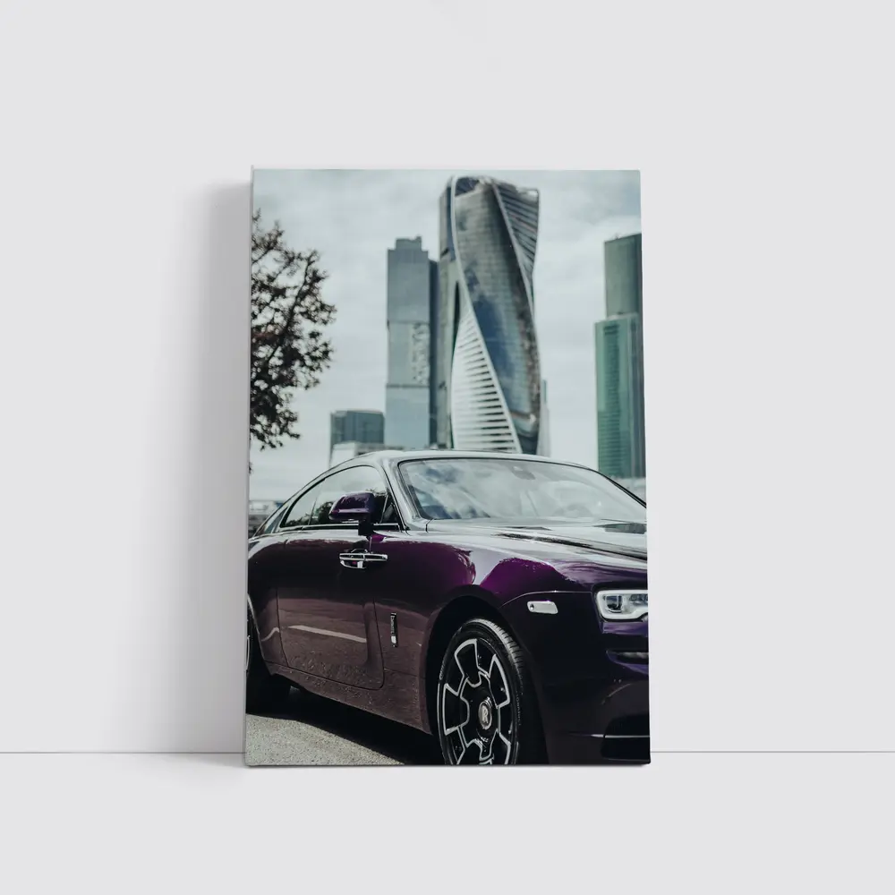Rolls-Royce Wraith Purple City Skyline – Wall Art