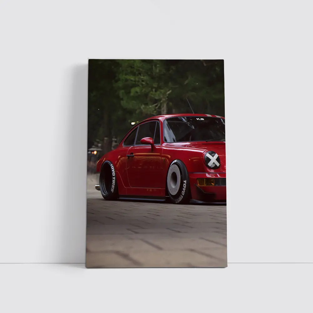 Red Porsche 911 RWB Forest Street – Wall Art