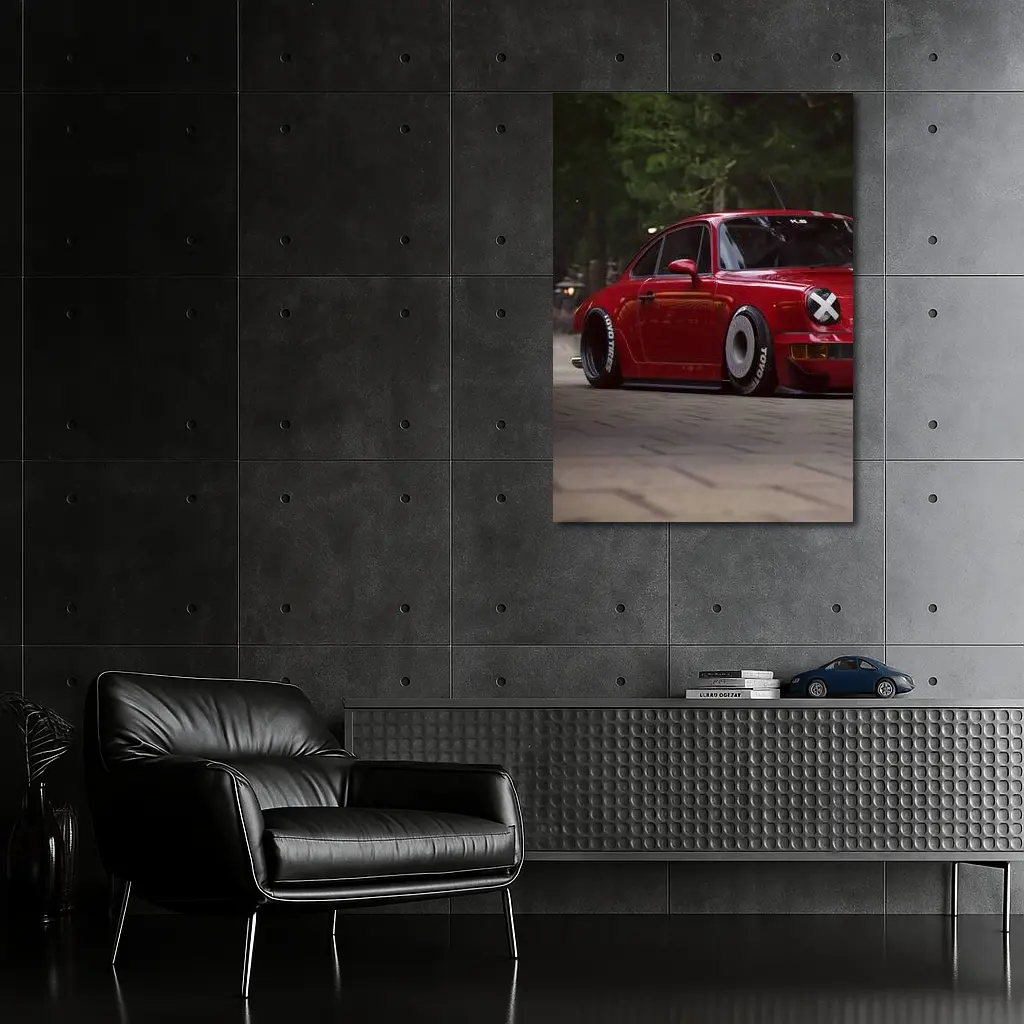 Red Porsche 911 RWB Forest Street – Wall Art