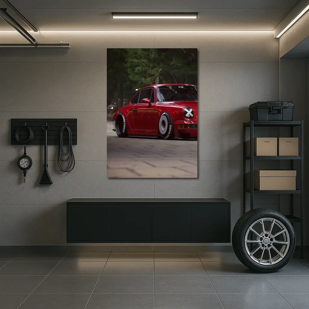 Red Porsche 911 RWB Forest Street – Wall Art