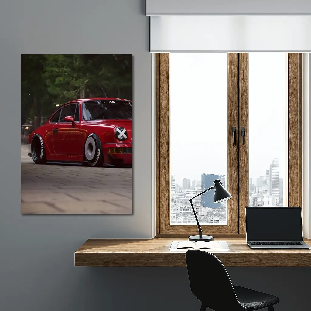 Red Porsche 911 RWB Forest Street – Wall Art