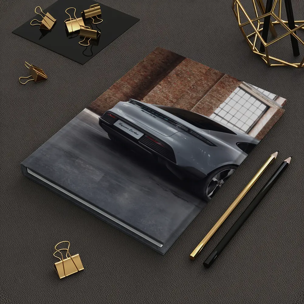 Porsche Taycan Turbo Industrial Garage Setting – Notebooks