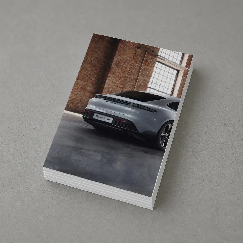 Porsche Taycan Turbo Industrial Garage Setting – Postcards