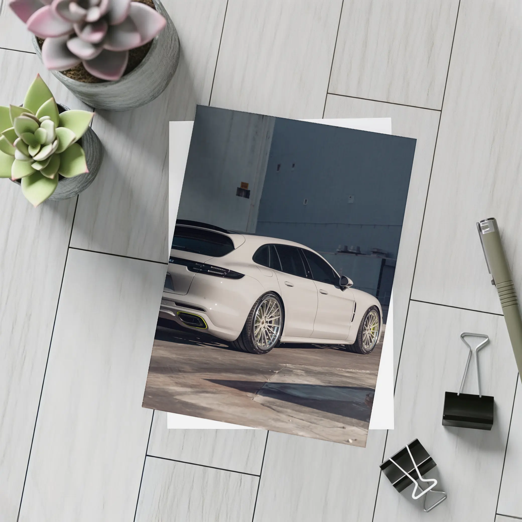 Porsche Panamera Sport Turismo White Urban – Postcards