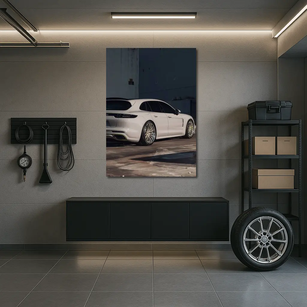 Porsche Panamera Sport Turismo White Urban – Wall Art