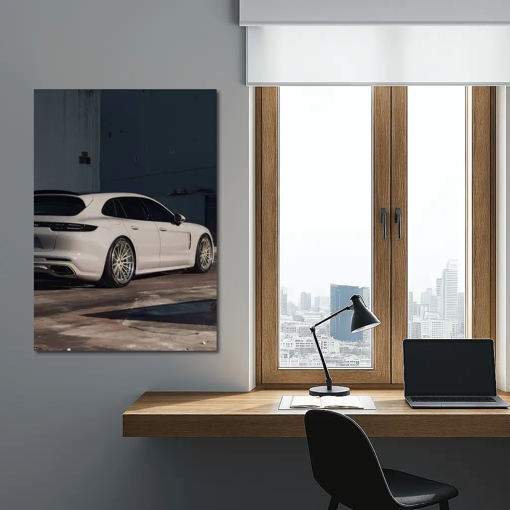 Porsche Panamera Sport Turismo White Urban – Wall Art