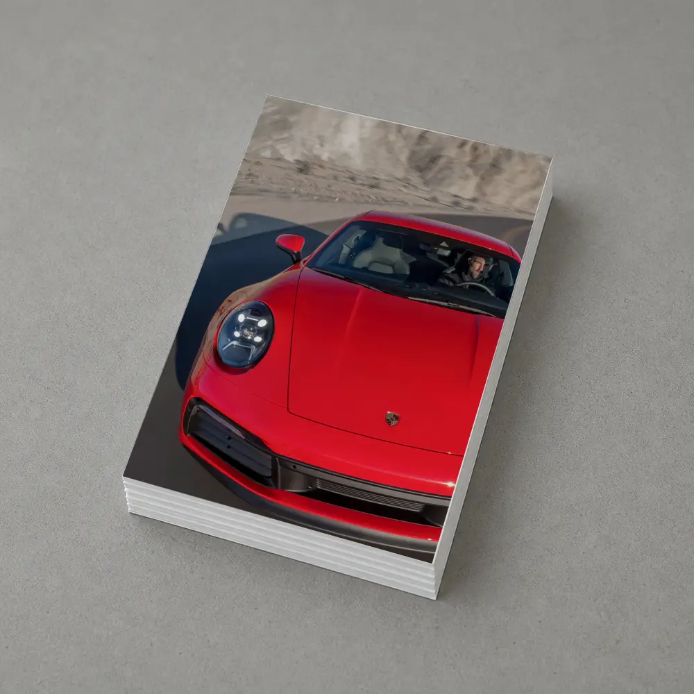 Red Porsche 911 on Mountain Road – Postcards