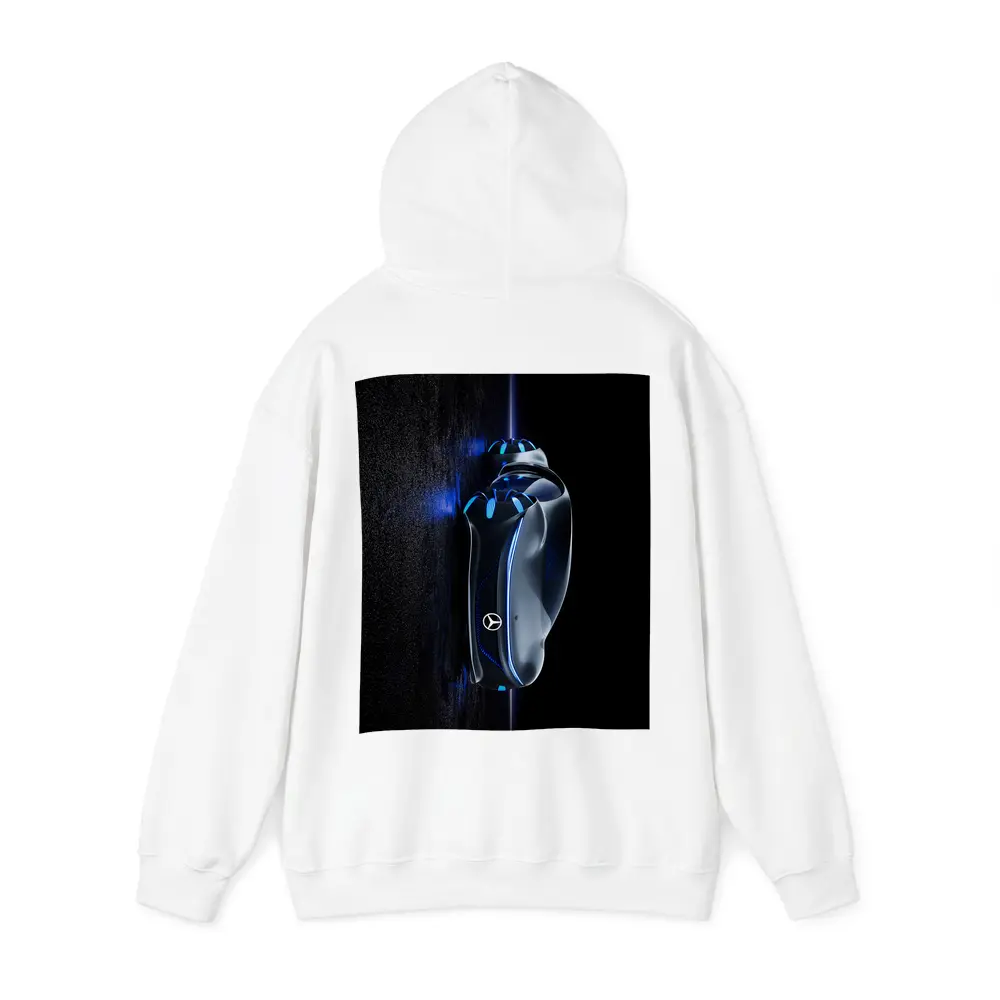 Mercedes Futuristic Car Key Blue Neon – Hoodies