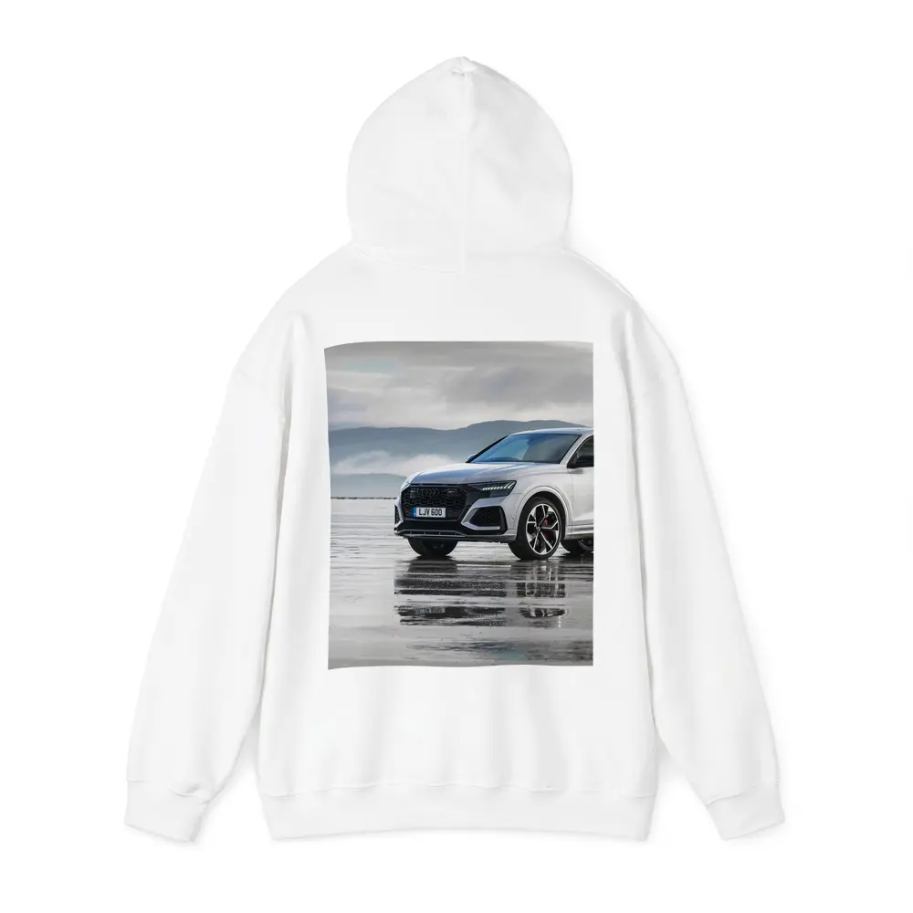 Audi RSQ8 White SUV Wet Coastal Flats – Hoodies