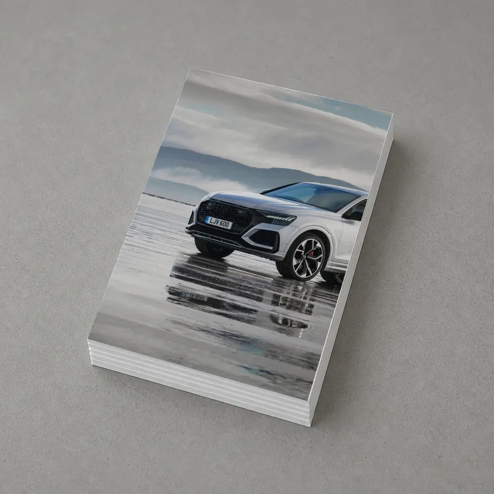 Audi RSQ8 White SUV Wet Coastal Flats – Postcards
