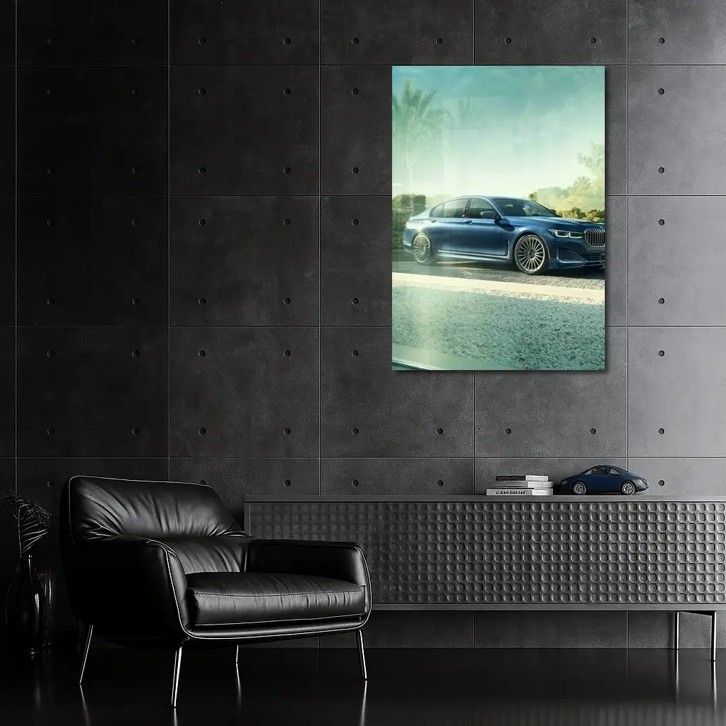 BMW Alpina B7 Blue Luxury Sedan Outdoors – Wall Art