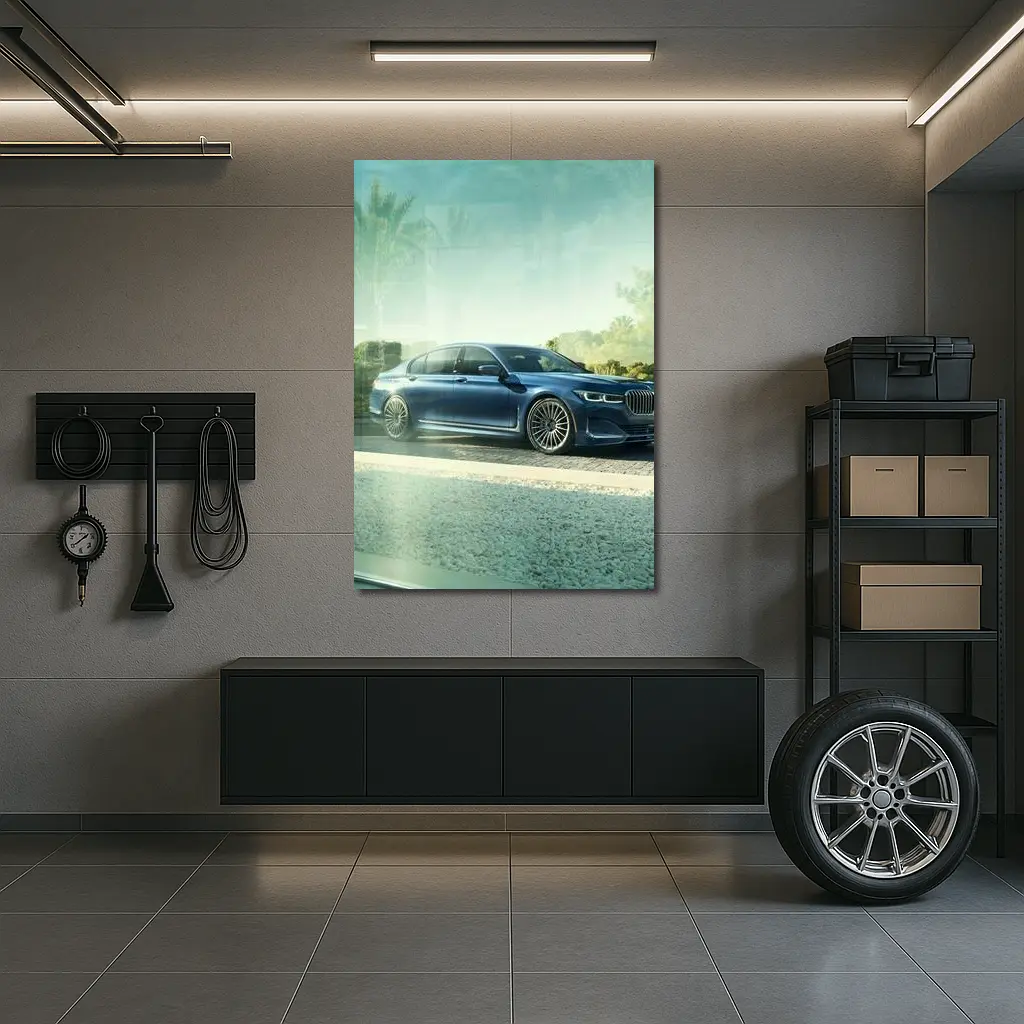 BMW Alpina B7 Blue Luxury Sedan Outdoors – Wall Art