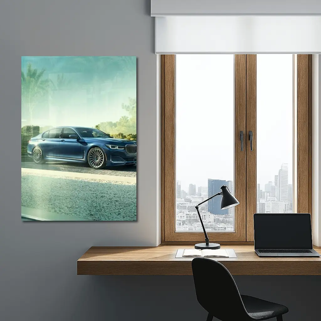 BMW Alpina B7 Blue Luxury Sedan Outdoors – Wall Art