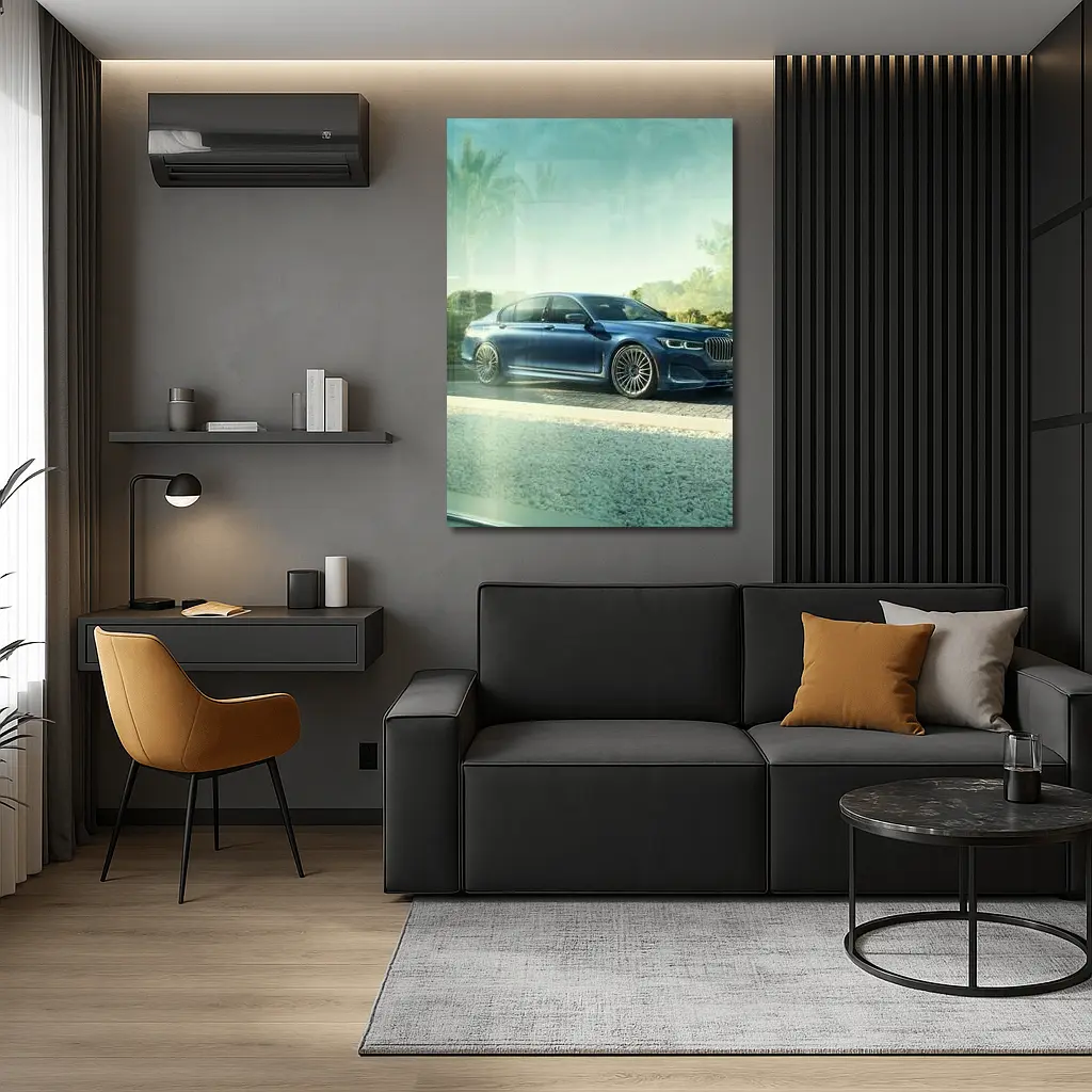 BMW Alpina B7 Blue Luxury Sedan Outdoors – Wall Art