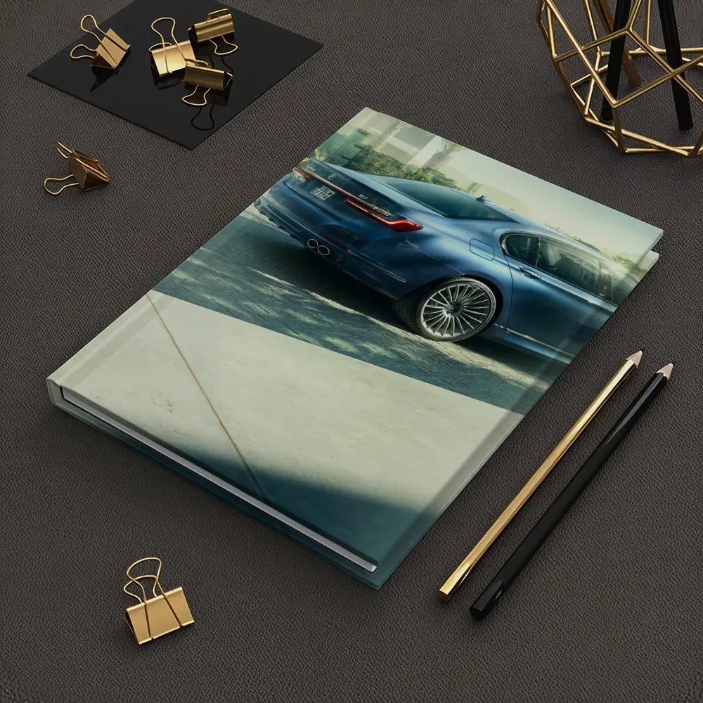 BMW Alpina B7 Blue Sedan Sunlit Street – Notebooks