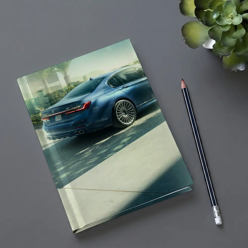 BMW Alpina B7 Blue Sedan Sunlit Street – Notebooks
