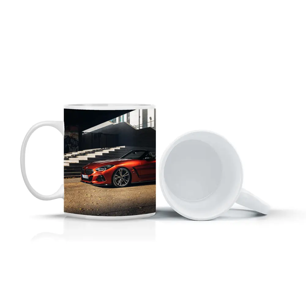 BMW Z4 Orange Roadster Urban Street Scene – Mugs