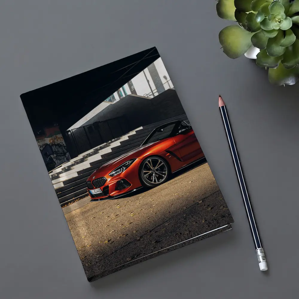 BMW Z4 Orange Roadster Urban Street Scene – Notebooks