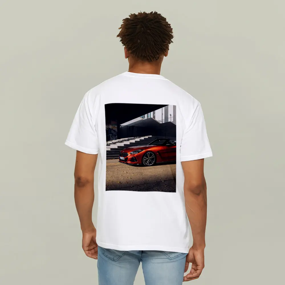 BMW Z4 Orange Roadster Urban Street Scene – T-Shirts